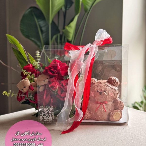 کیف گل و کیک تدی ویژه ولنتاین - سیلیس
